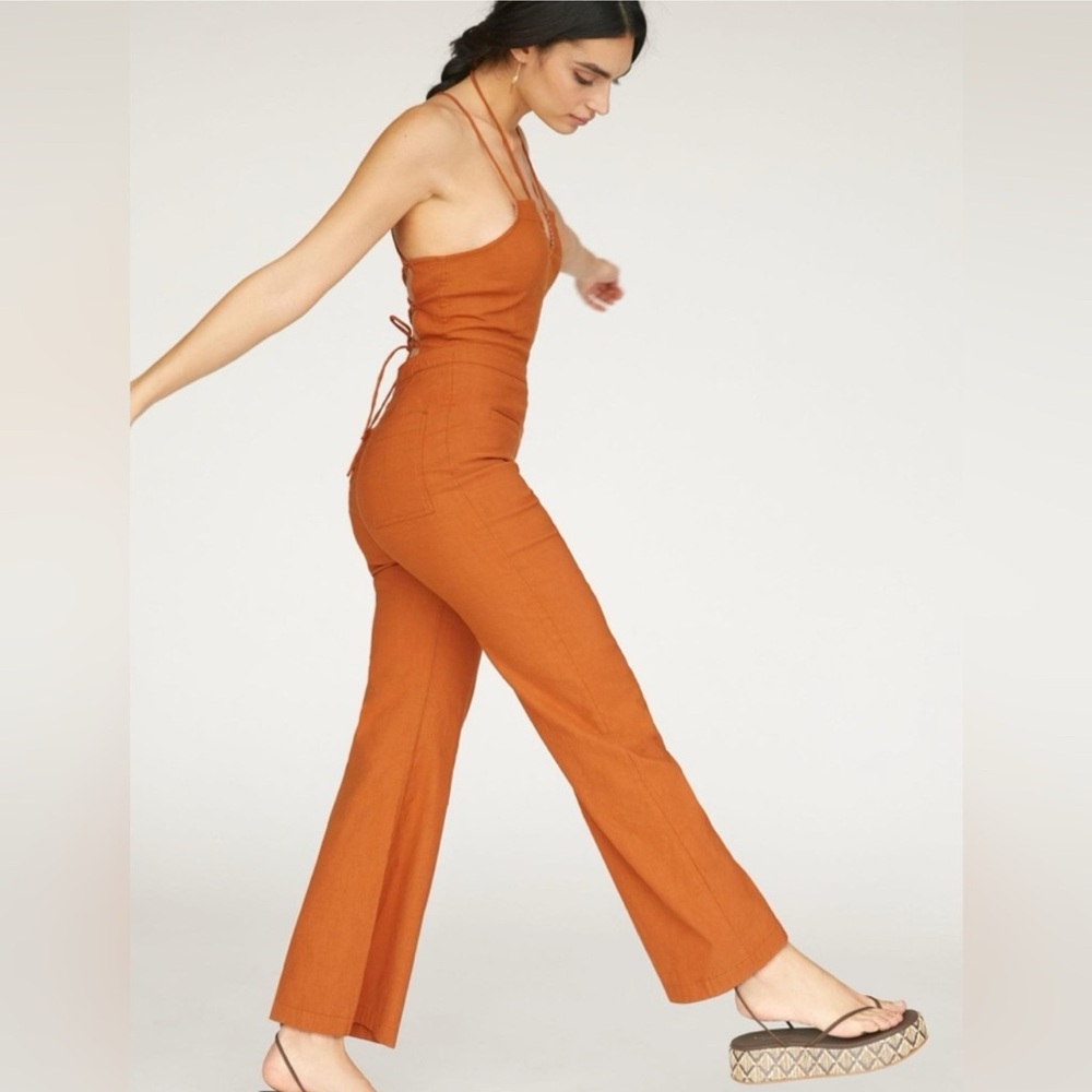Anthropologie Maeve The Colette Strappy Jumpsuit Pantsuit Orange 00p